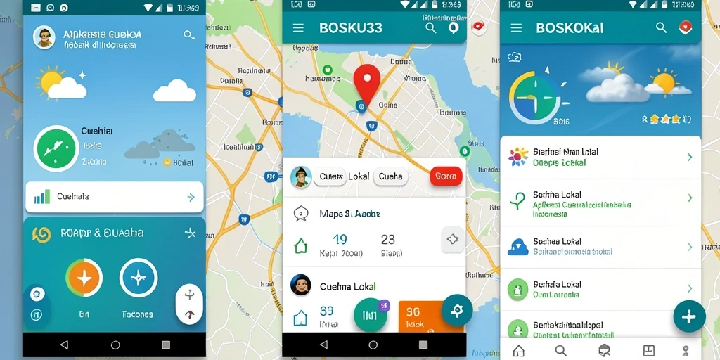 Antarmuka BOSKU33 menampilkan data cuaca lokal secara jelas.