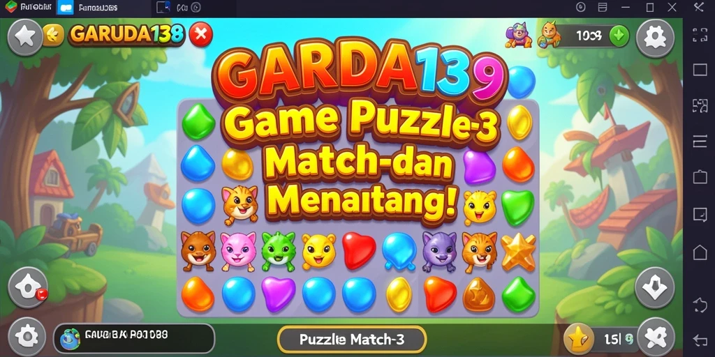 Tampilan antarmuka menarik dari game Puzzle Match-3 GARUDA138.