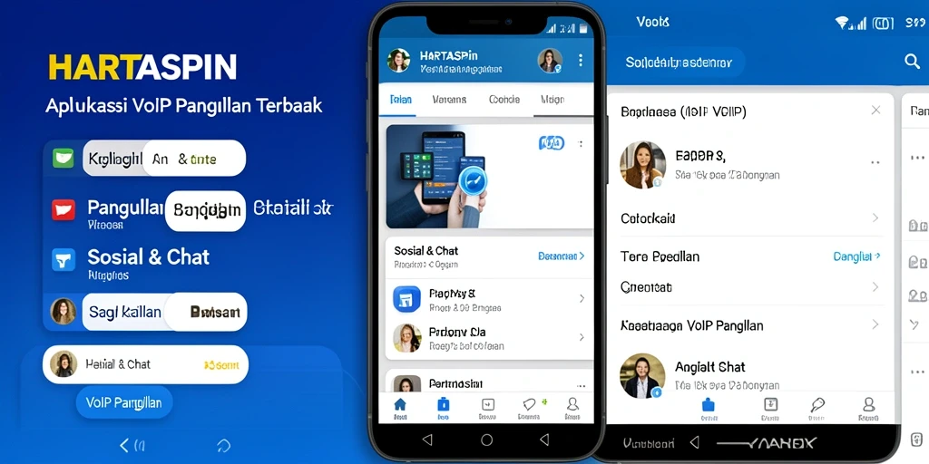 Tampilan antarmuka HARTASPIN untuk panggilan VoIP yang intuitif.