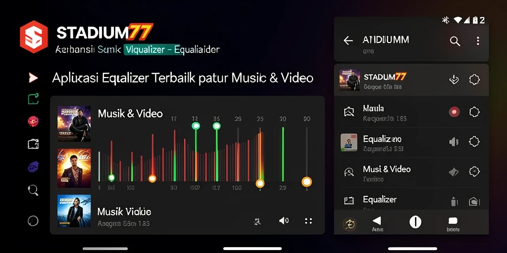Antarmuka STADIUM77 yang menampilkan pengaturan Equalizer.