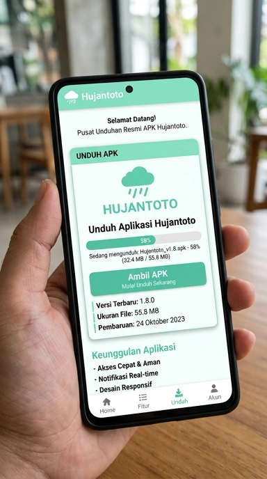 Tampilan halaman APK hujantoto