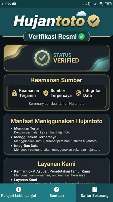 Tampilan kanal resmi hujantoto